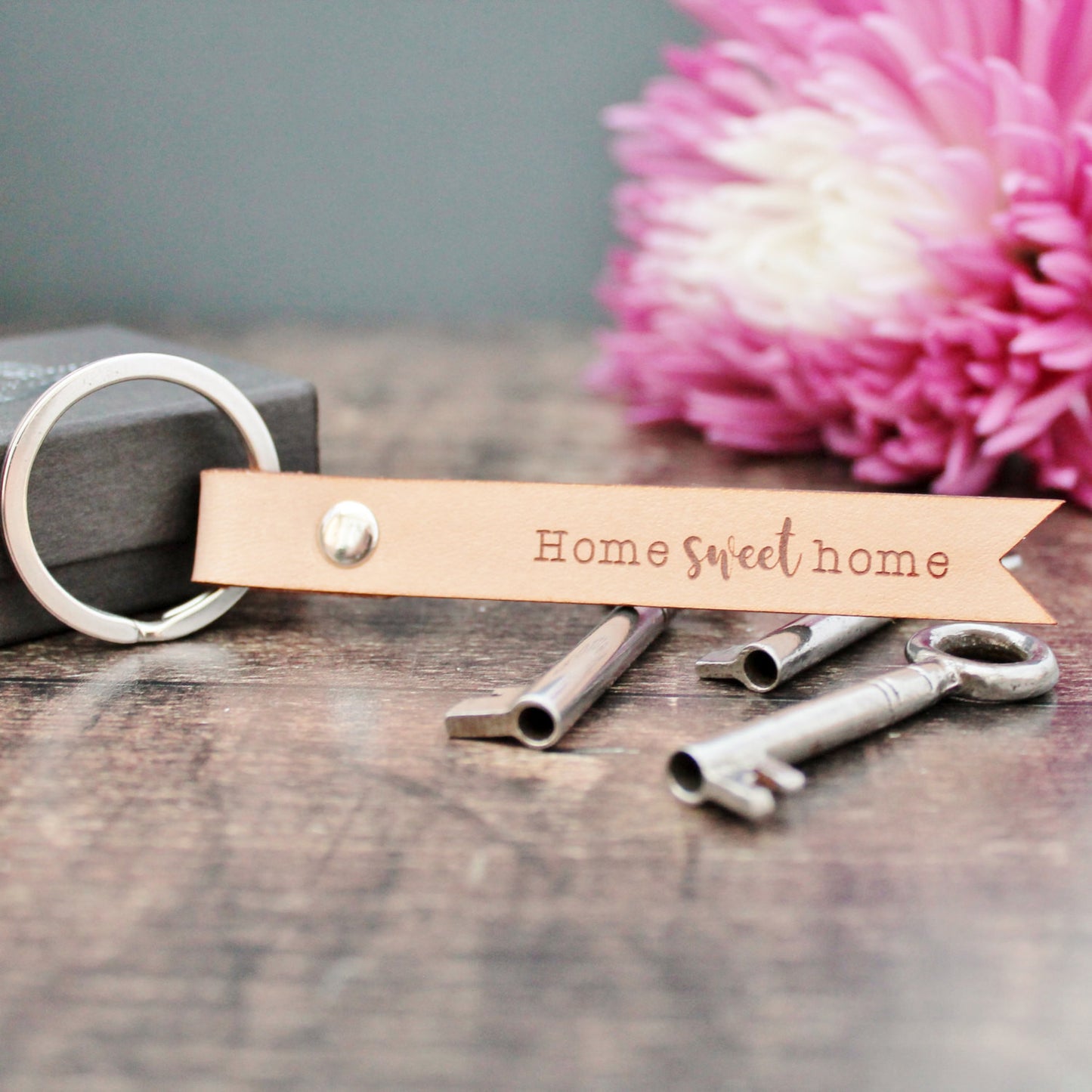 Home Sweet Home Leather Keyring