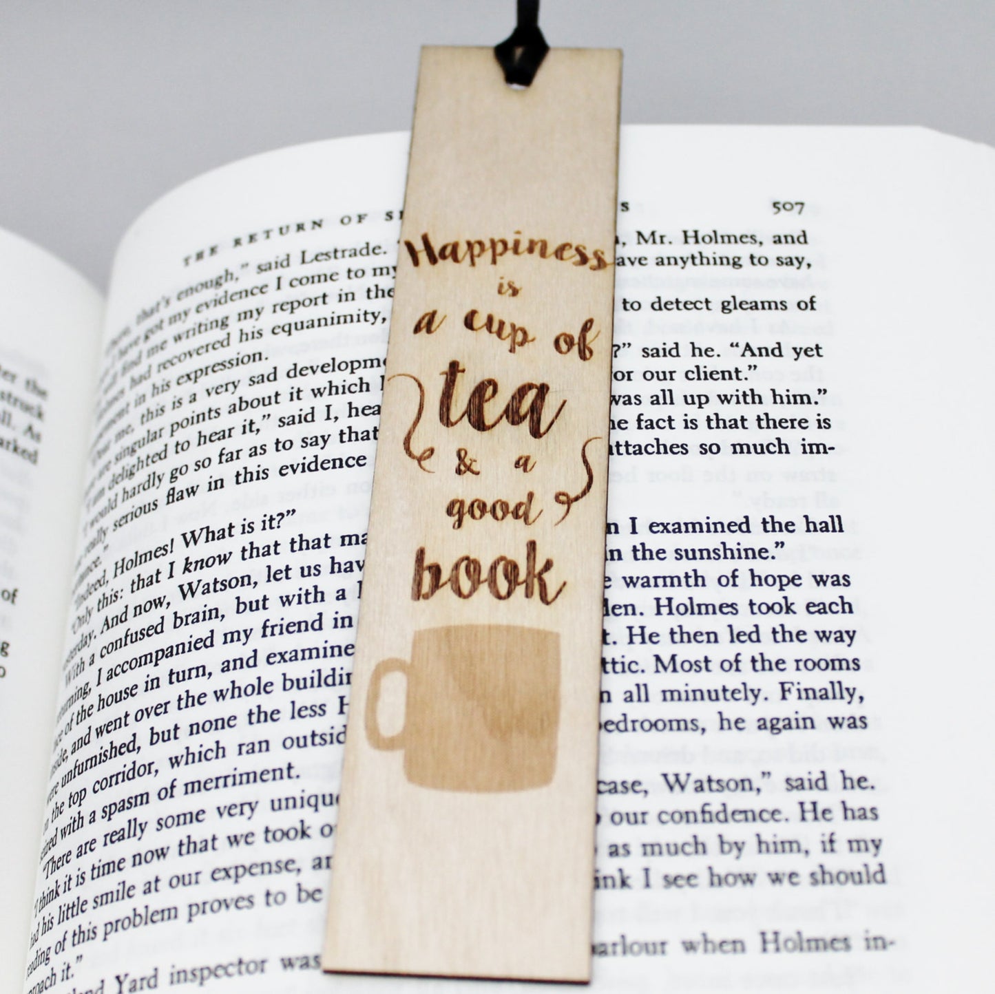 Happiness is a Cup of Tea and a Good Book Bookmark