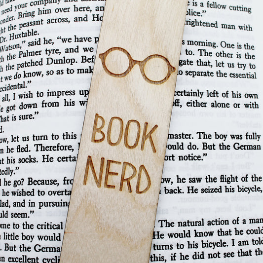 Book Nerd - Wooden Engraved Bookmark