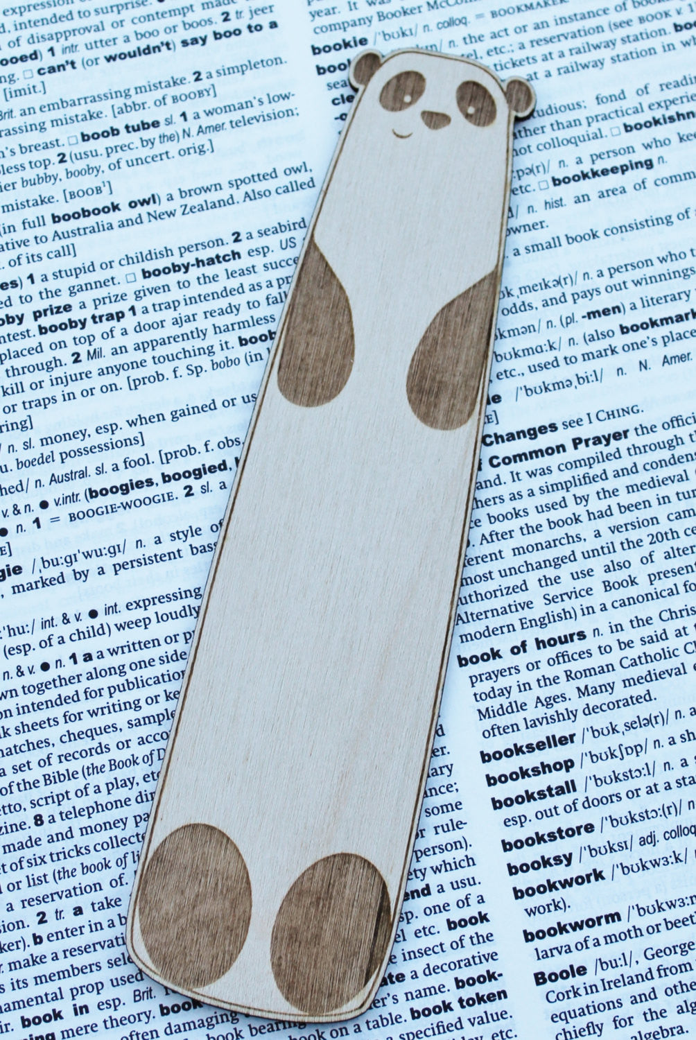 Wooden Panda Bear Bookmark