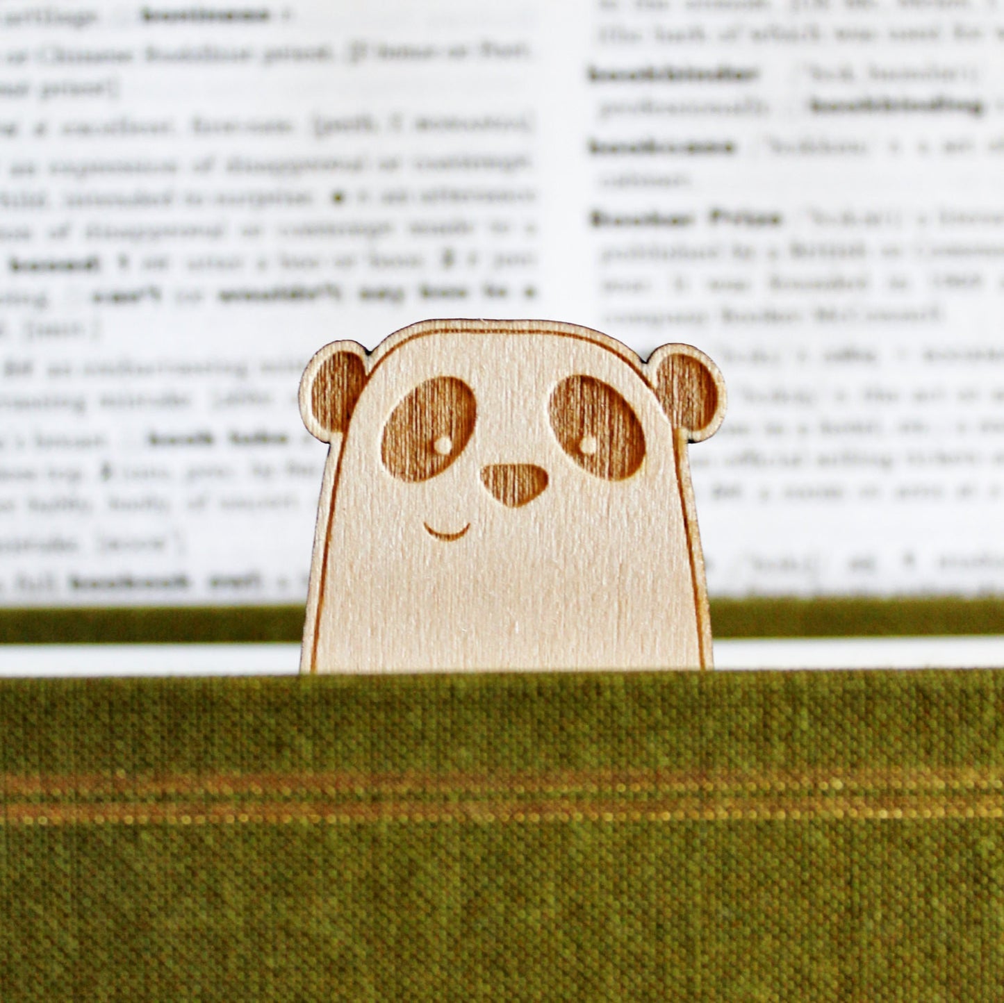 Wooden Panda Bear Bookmark