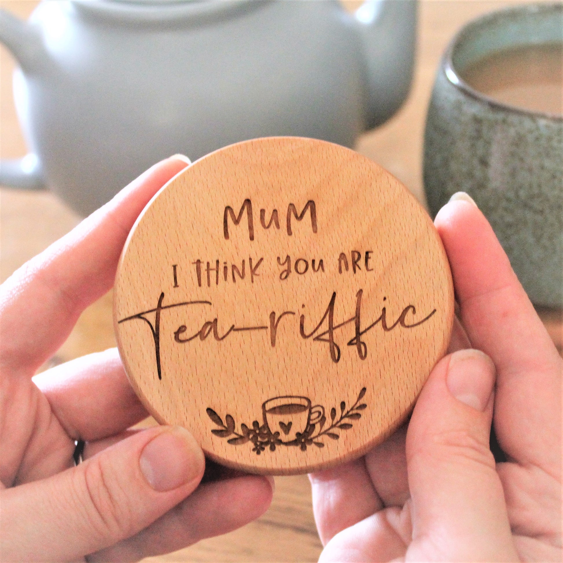 Mum tea coaster personalised 