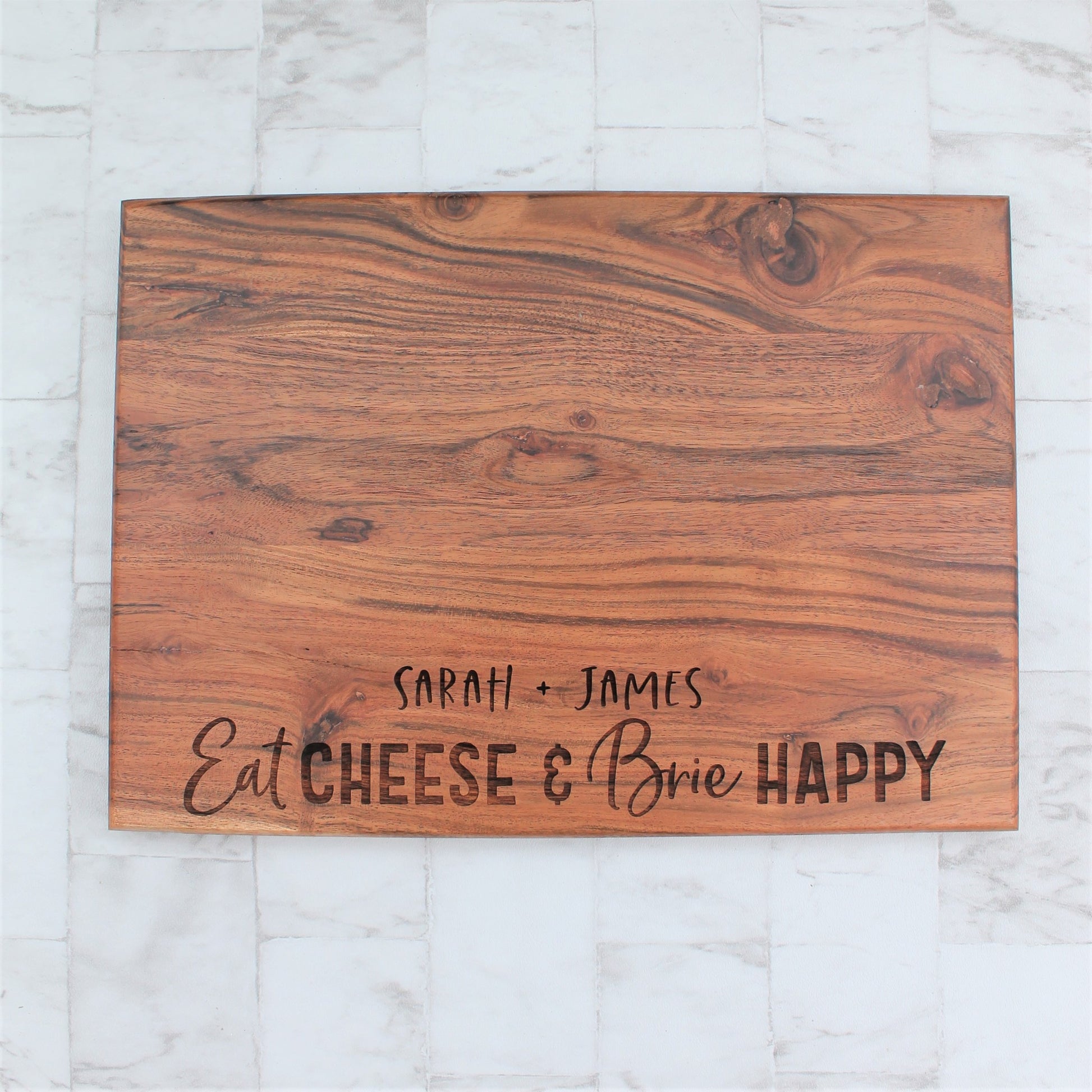 Brie lovers serving board. Wooden engraved personalised chopping board 