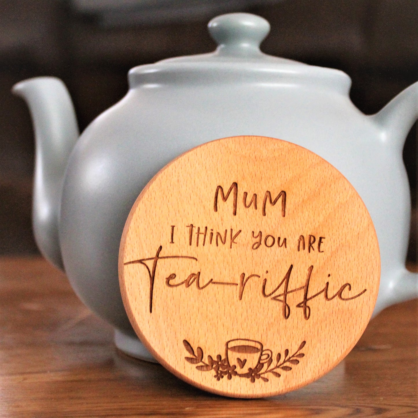 personalised coaster for mum wooden engraved