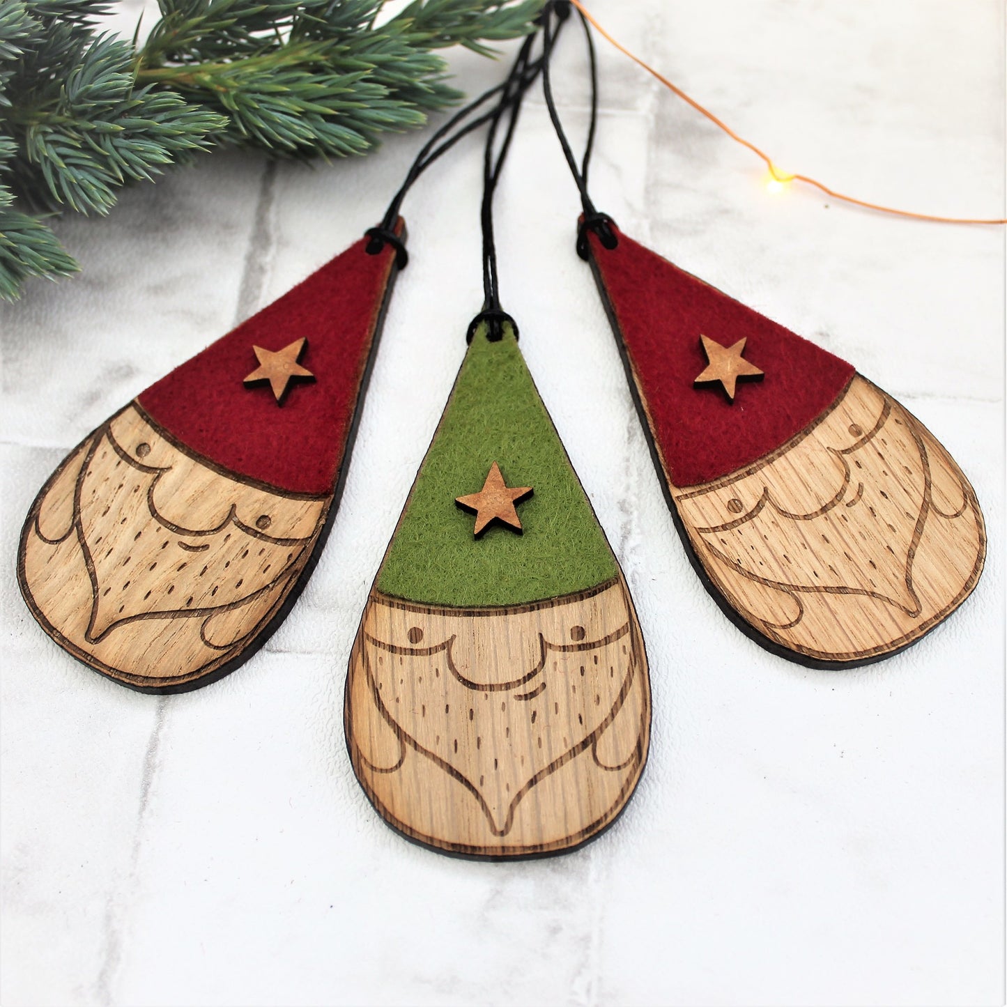 Set of 3 scandi gnome Christmas decoration 