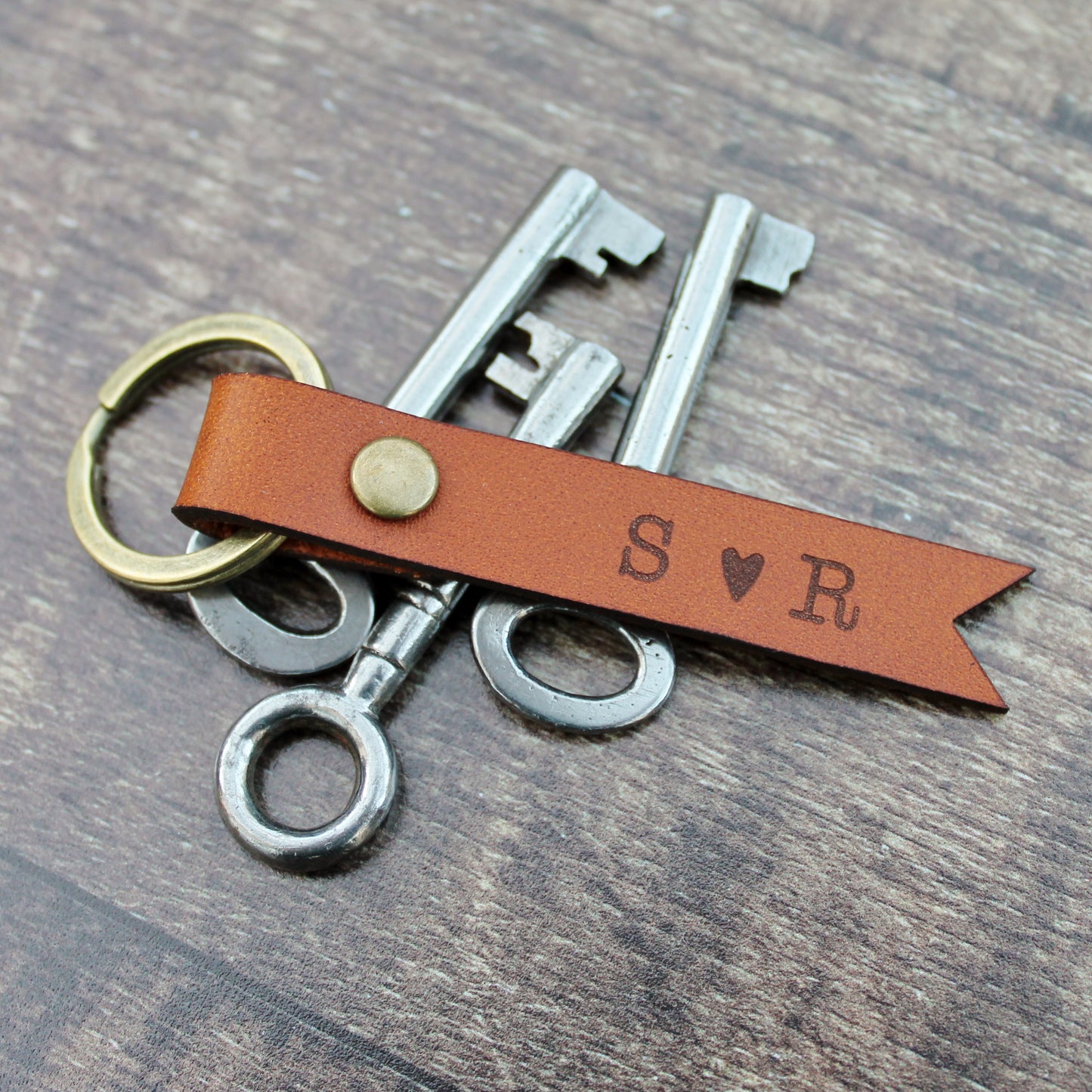 Couple Keyring with Initials Custom Keyring