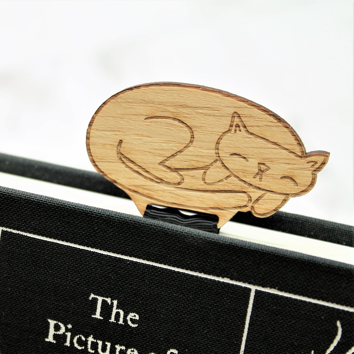 wooden cat bookmark for cat lovers