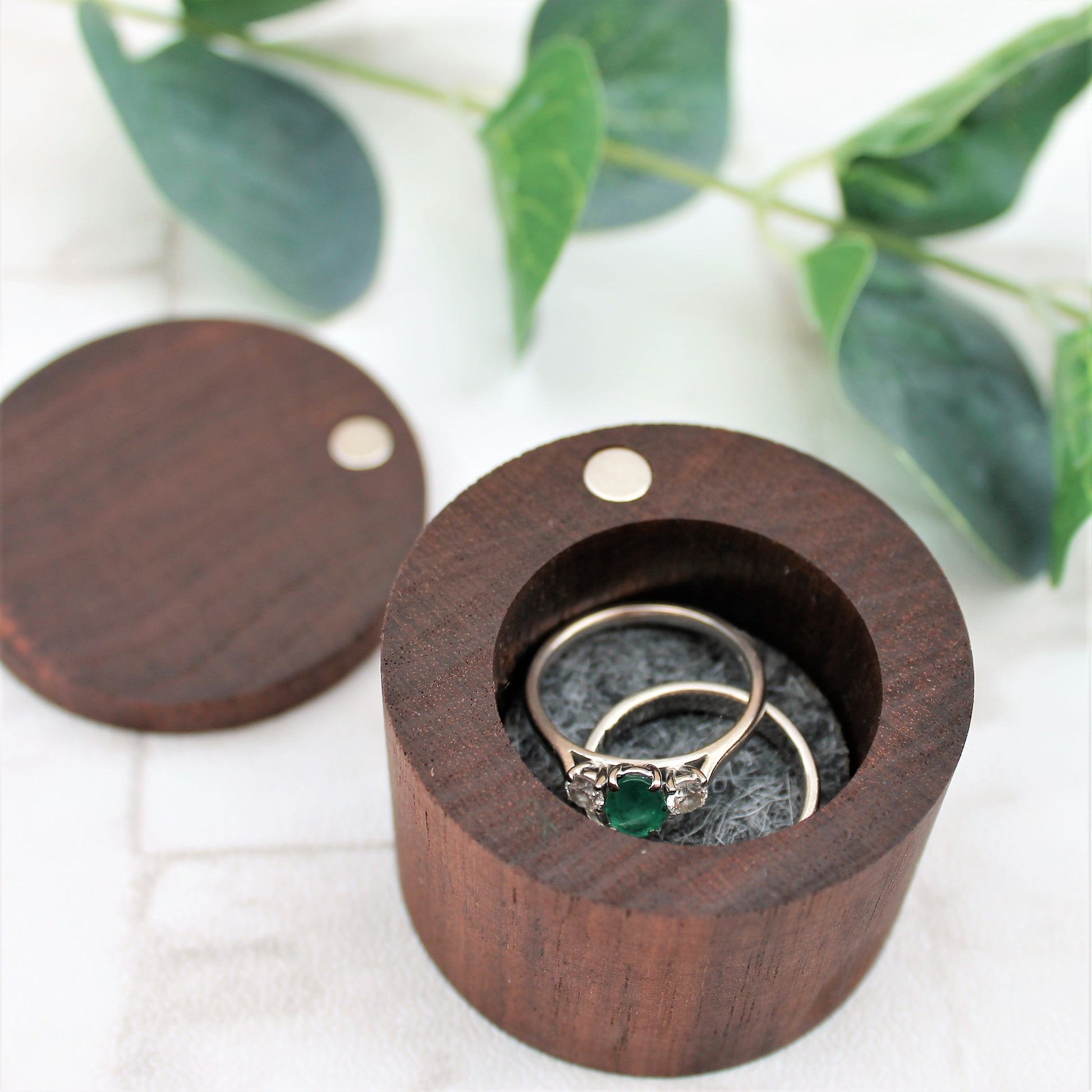wooden personalised ring box for wedding ring bearer
