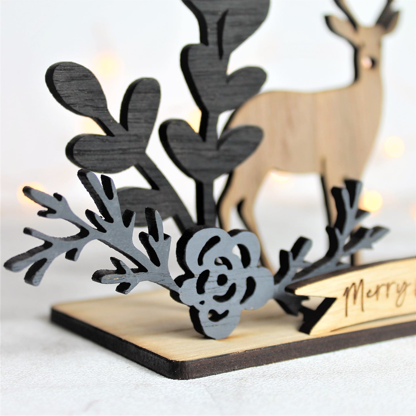 close up of decoration for woodland deer 